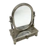 Silver plated swing dressing table mirror