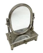 Silver plated swing dressing table mirror