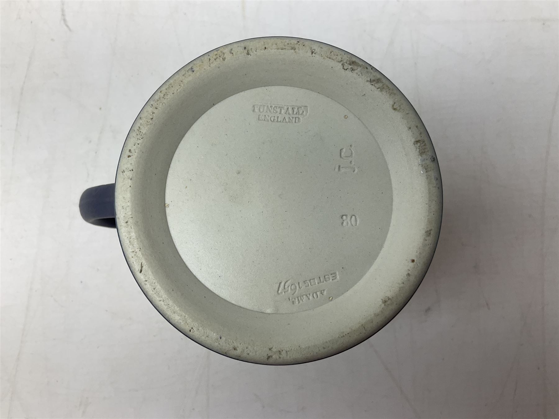 Adams Tunstall blue Jasperware jug with silver collar - Image 7 of 7