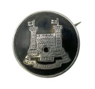 Silver and tortoiseshell regimental brooch