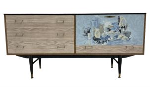 Mid-20th century Formica and black finish sideboard