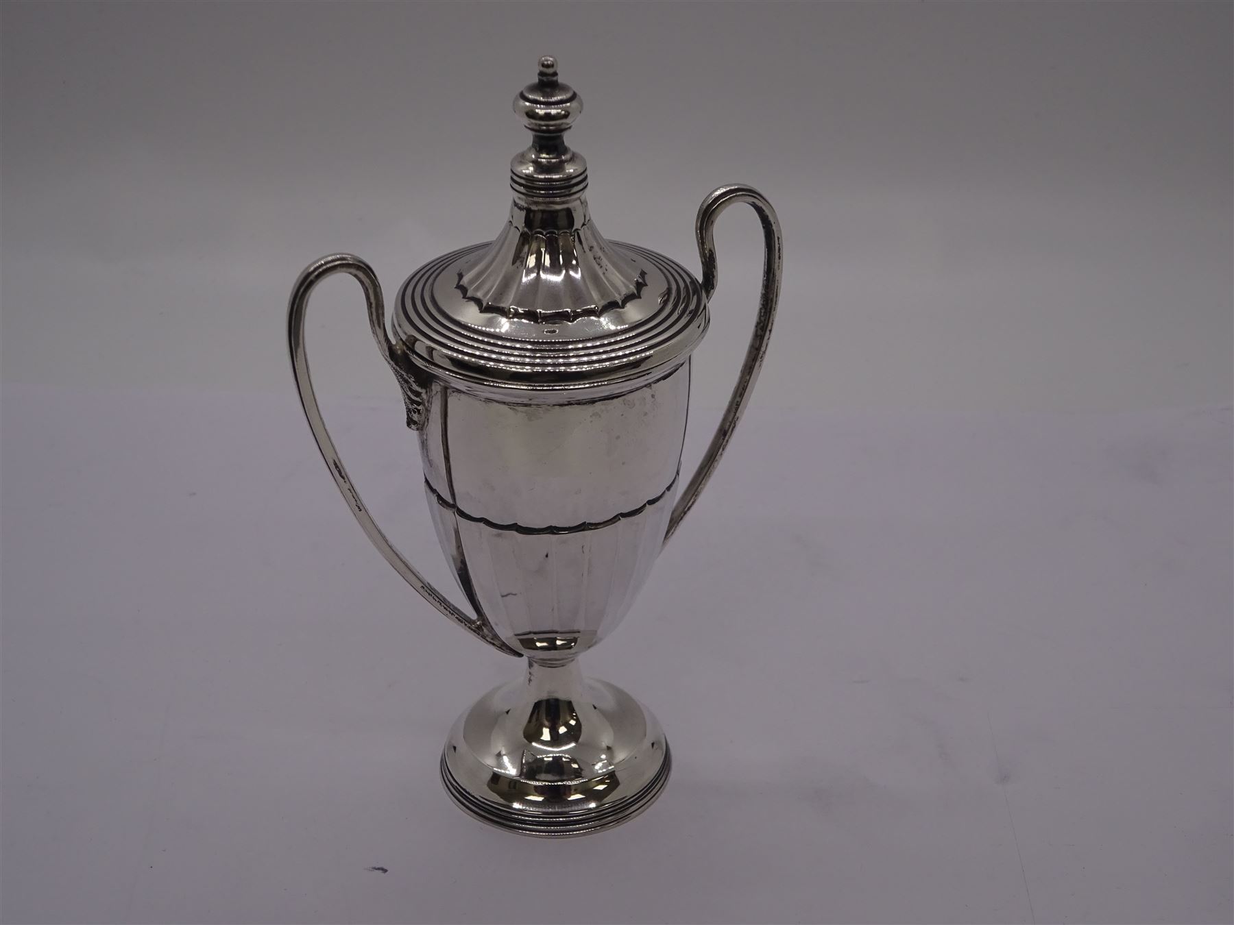 Small mid 20th century silver twin handled trophy of urn form - Image 2 of 3