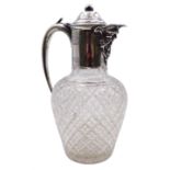 Edwardian silver mounted claret jug