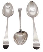 Three George III silver Old English pattern table spoons