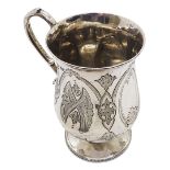 Victorian silver christening mug