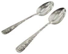Pair of 20th century American silver table spoons