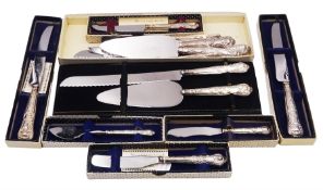 Selection of mid to late 20th century silver handled Queens pattern flatware