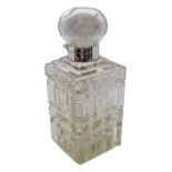 Late Victorian silver mounted cut glass scent bottle