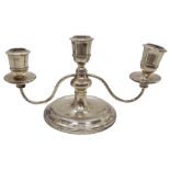 Modern silver twin branch squat candelabra