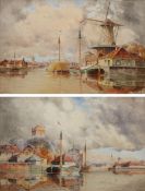 Louis Van Staaten (Dutch 1836-1909): 'On the Amster near Amsterdam' and 'Zuitephan'