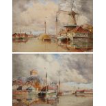 Louis Van Staaten (Dutch 1836-1909): 'On the Amster near Amsterdam' and 'Zuitephan'