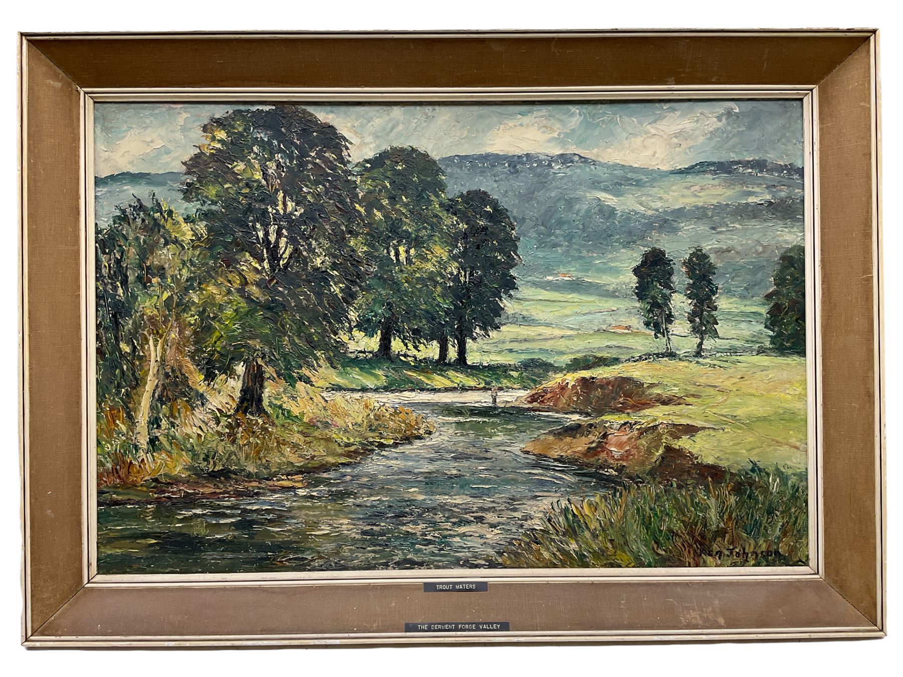 Ken Johnson (British 20th century): 'Trout Waters - The Derwent at Forge Valley' - Image 2 of 2