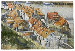 Sue Nichol (Northern British Contemporary): Roof Tops Henrietta Street Whitby