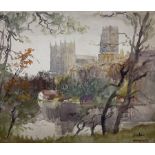 Charles E Hannaford (British 1863-1955): Durham from the River