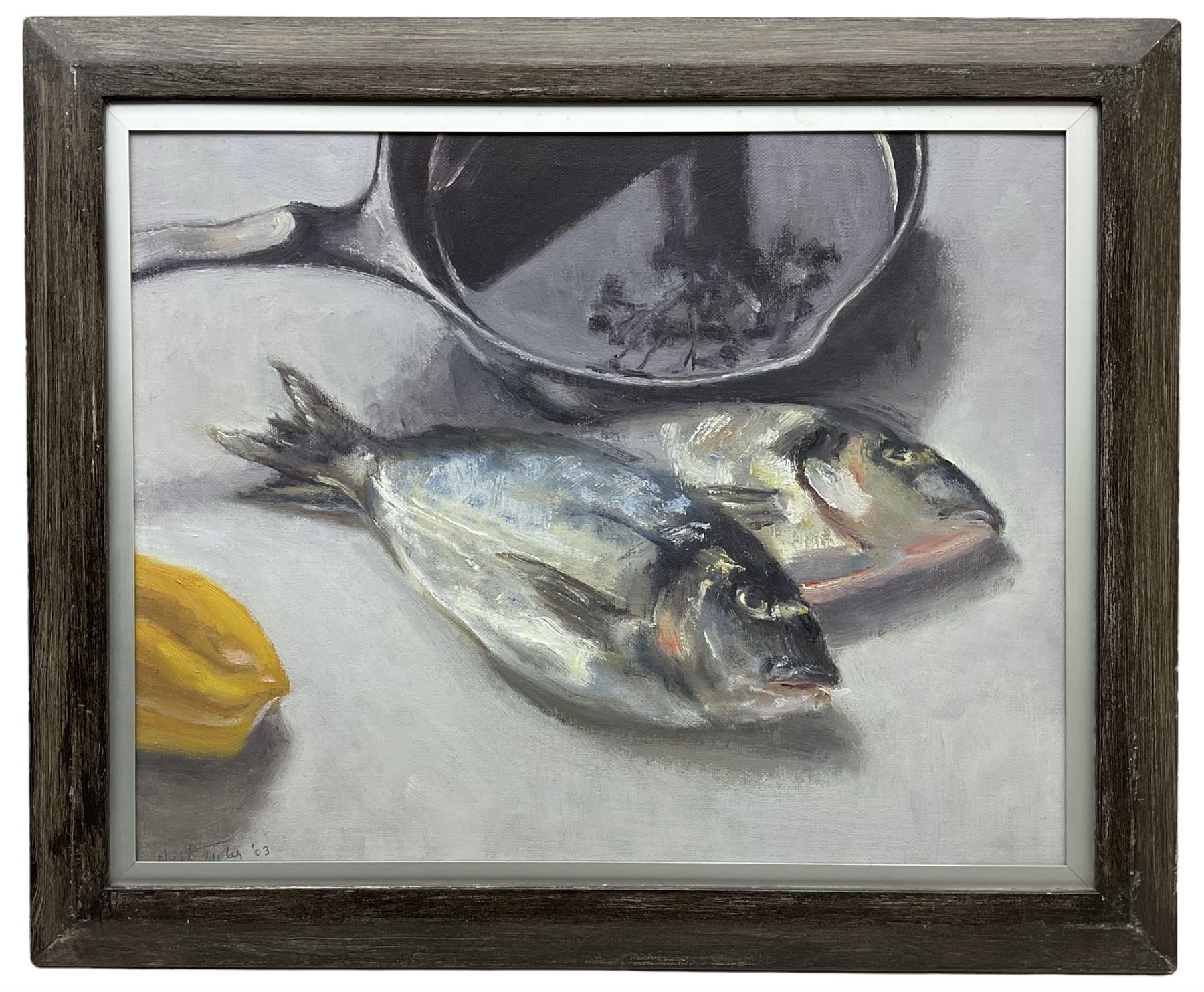 Neil Tyler (British 1945-): 'Still Life - Two Bream' - Image 2 of 2