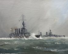 John Rohan Dominy (British 1926-): British Naval Convoy