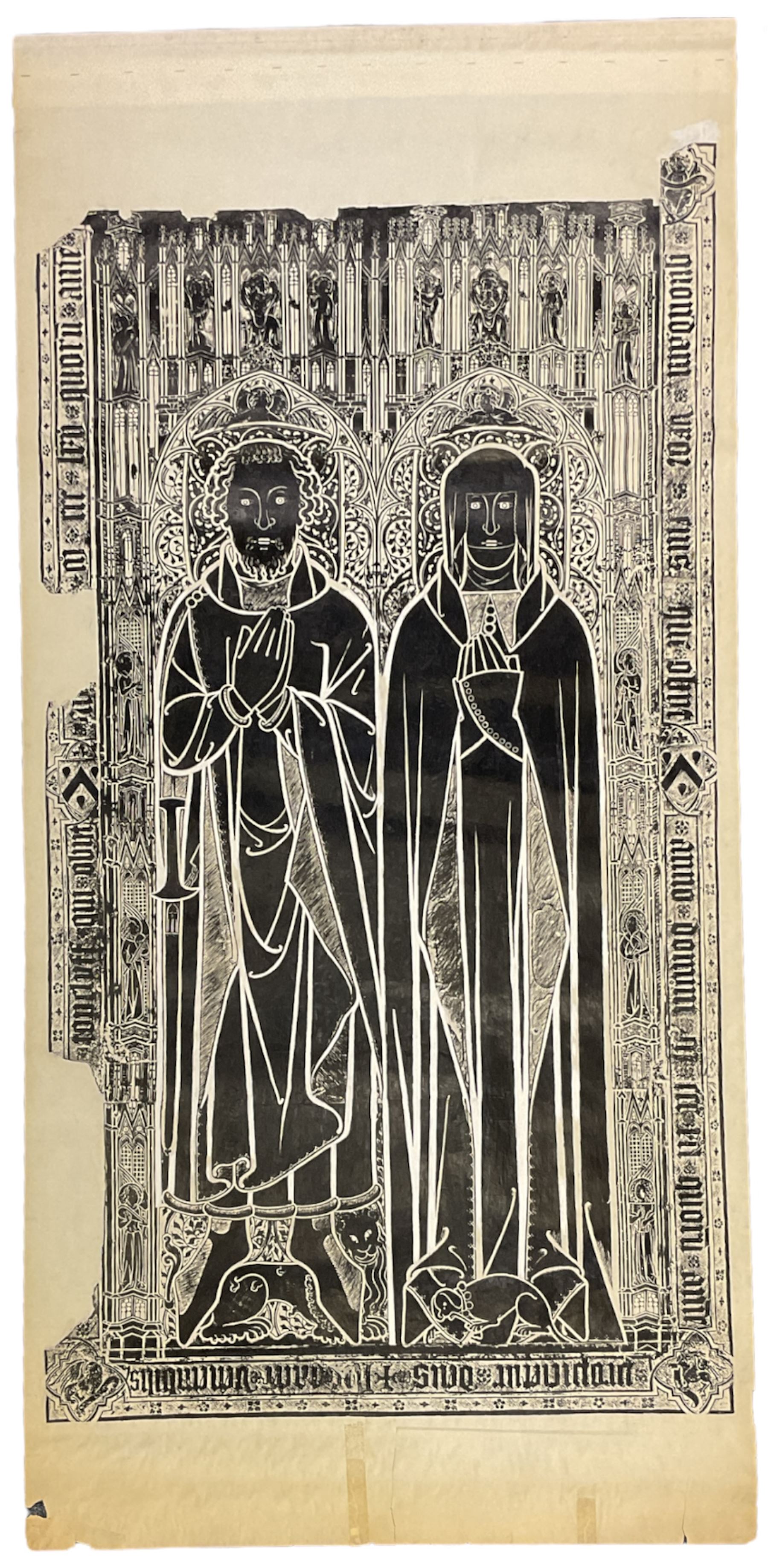 Collection large Brass Rubbings to include: 'Sir Robert de Bures (c.1331)' - Image 3 of 6