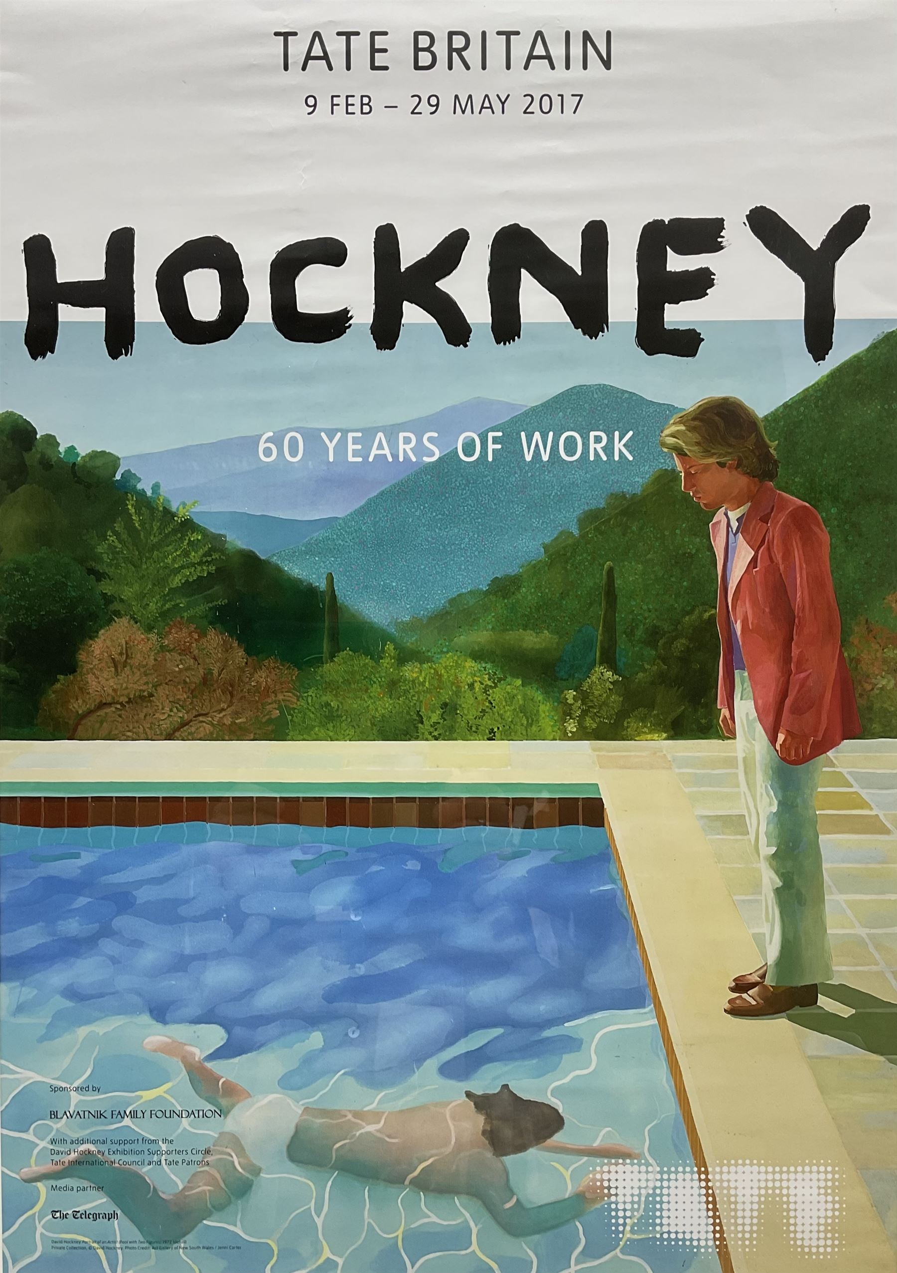 After David Hockney (British 1937-): 'Hockney - 60 Years of Work' - Tate Britain Exhibition Poster