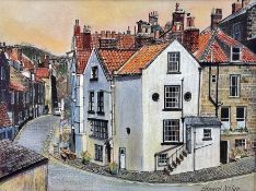 Edward Nolan ARCA (British 1934-): Corner of New Road and King Street Robin Hood's Bay