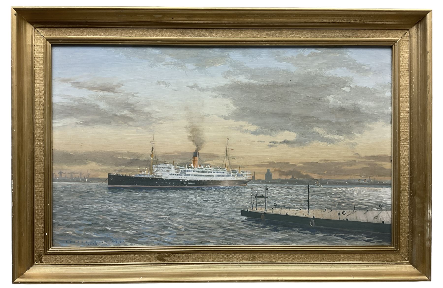 George Dickinson (British 20th century): Steam Liner on the Mersey - Image 2 of 2