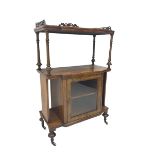 Victorian figured walnut breakfront etagere stand