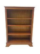 Yew wood open bookcase