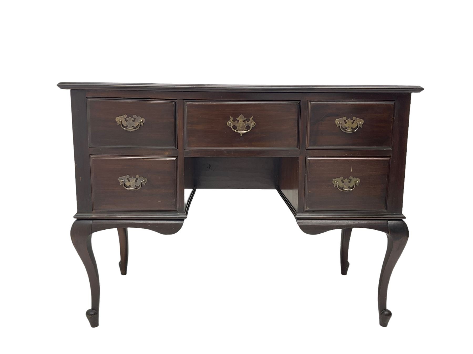 Early 20th century mahogany kneehole desk dressing table