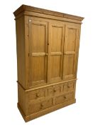 Pine triple wardrobe