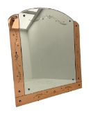 Art Deco style frameless wall mirror