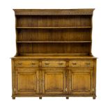 Traditional Georgian style distressed light oak dresser