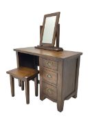 Stained pine dressing table