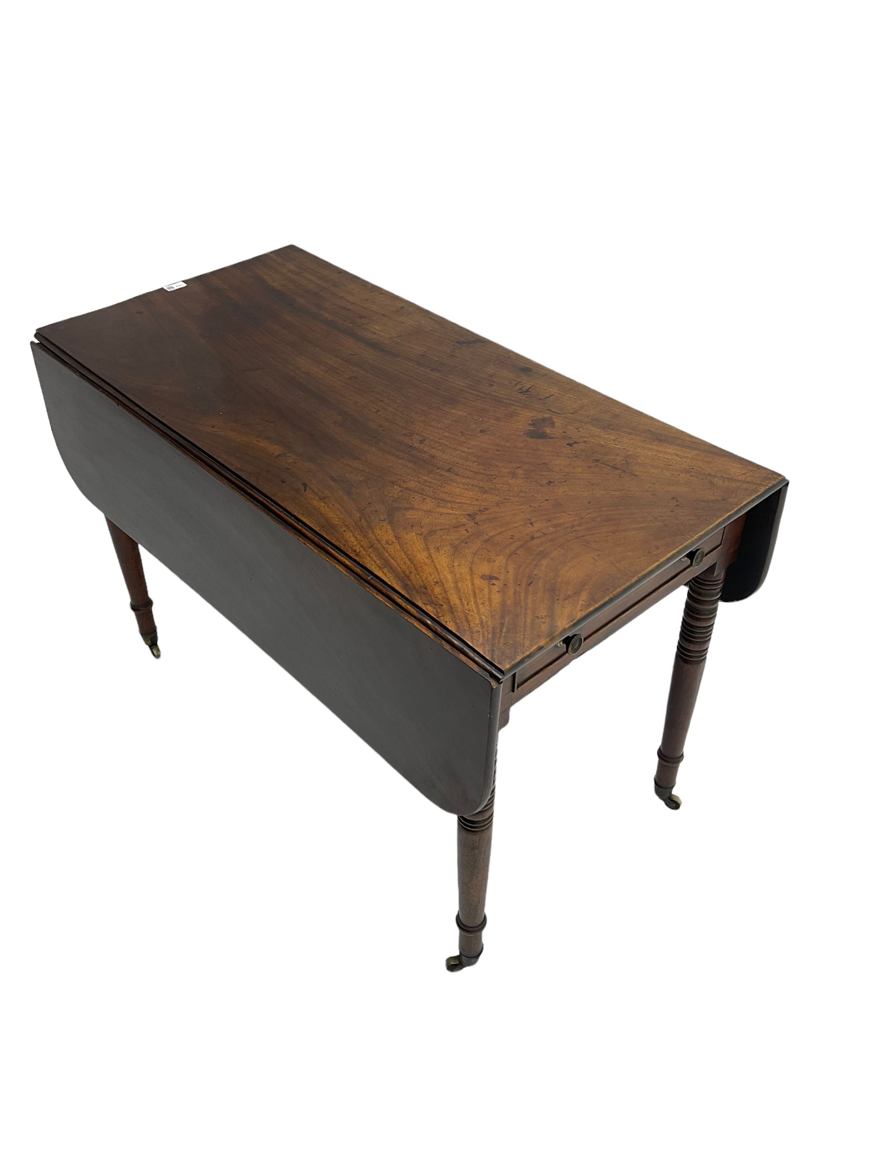 19th century mahogany drop leaf Pembroke table - Image 6 of 9