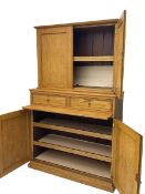 Early to mid-20th century light oak secretaire office cabinet