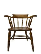 19th century elm and beech Captains elbow chair