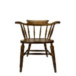 19th century elm and beech Captains elbow chair