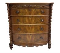 Victorian mahogany bow front chest