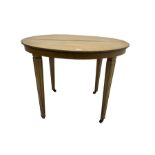 Edwardian mahogany and satinwood banded oval table