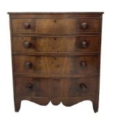 19th century mahogany bow front chest