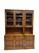 Ercol - medium elm wall display cabinet