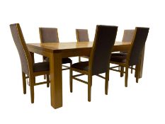 Large pippy oak rectangular dining table