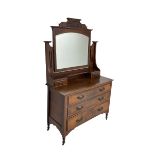 Edwardian walnut Art Nouveau period dressing chest