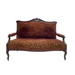 Late 19th century walnut framed settee