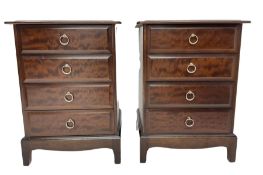 Stag Minstrel - pair of mahogany four drawer pedestal chests