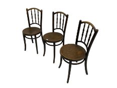 Kohn Ltd. - set three early 20th century bent wood chairs