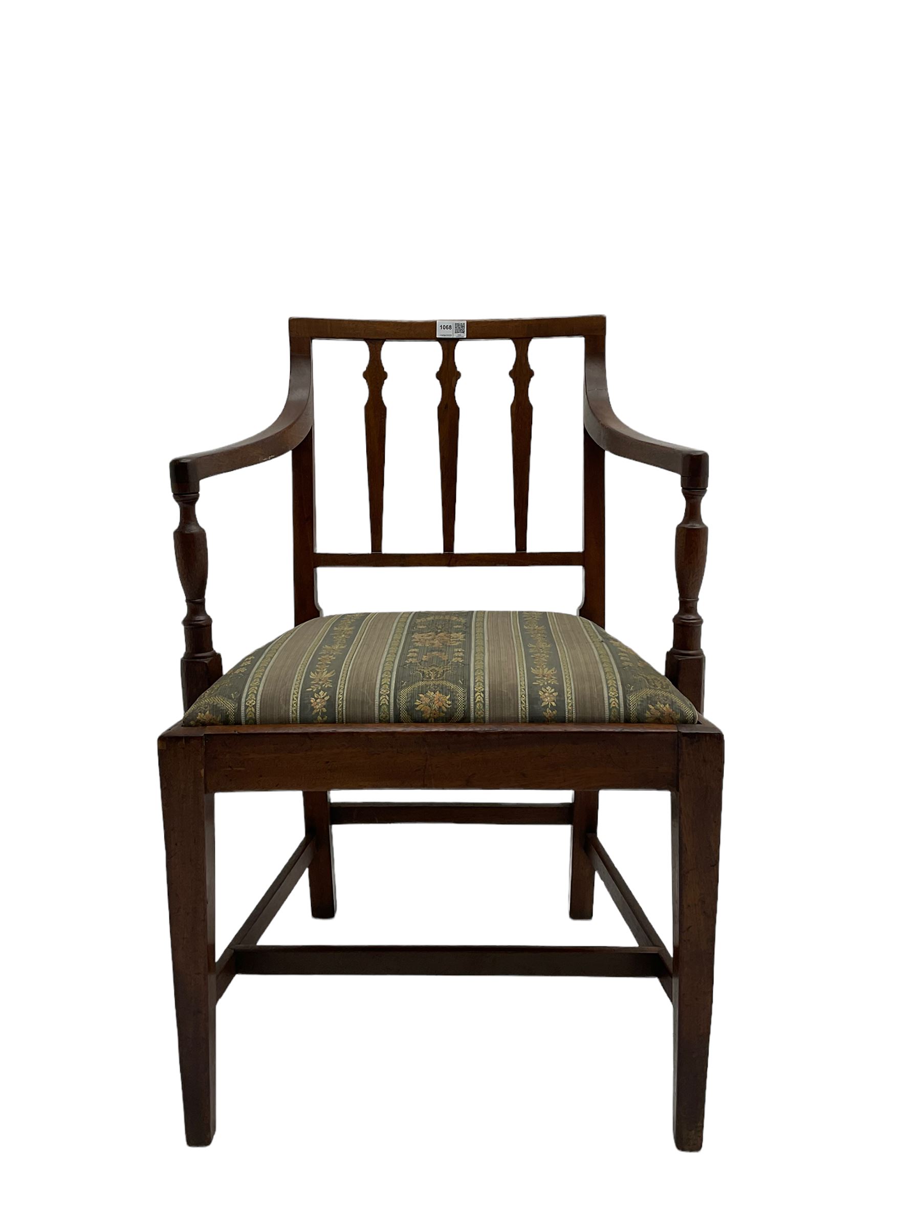 Small Georgian mahogany elbow chair