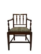 Small Georgian mahogany elbow chair