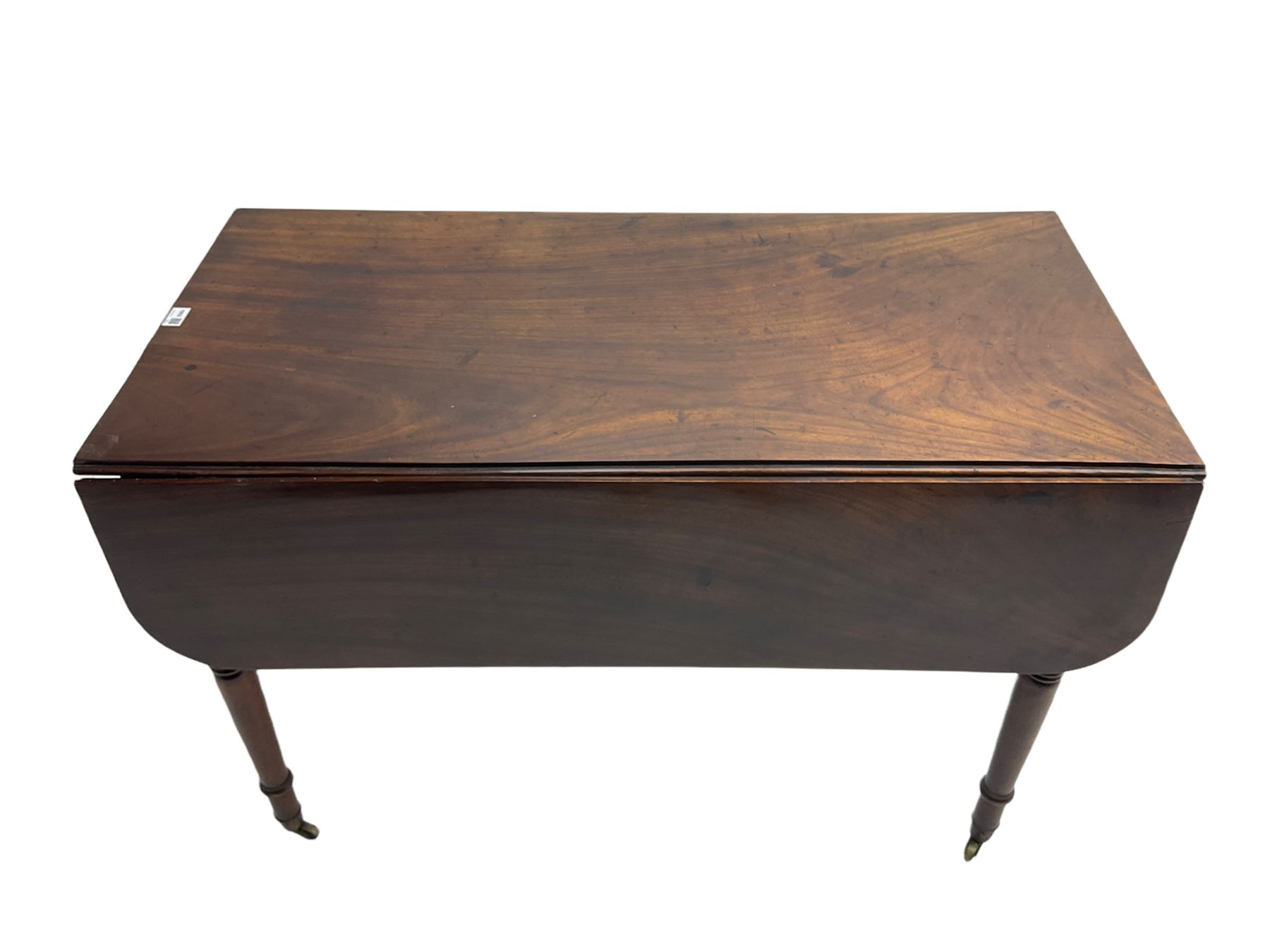 19th century mahogany drop leaf Pembroke table - Image 4 of 9