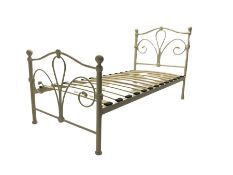 Cream finish metal 3' single bedstead