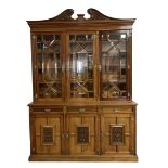 Edwardian mahogany bookcase on cupboard