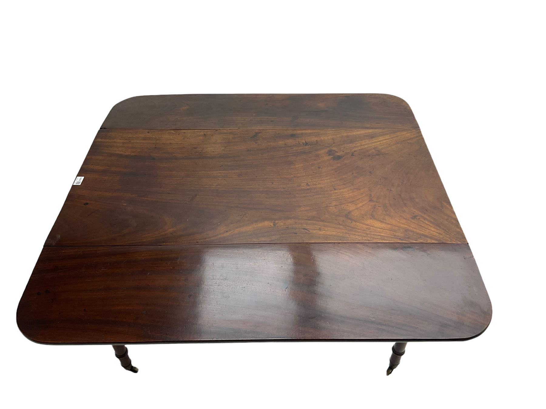 19th century mahogany drop leaf Pembroke table - Image 8 of 9